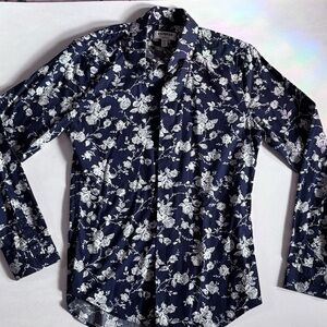 Navy Floral Long Sleeve Shirt